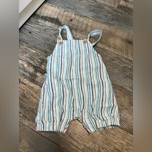 Child of Mine Striped Blue romper Overalls 6-9 months
